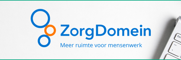 Logo zorgdomein en witte laptop